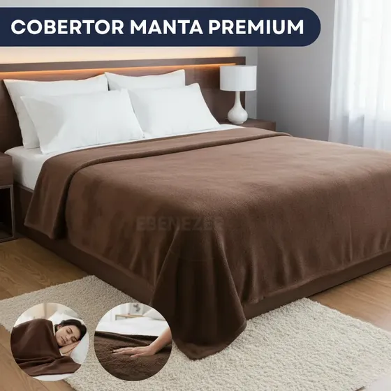 Coberta Manta Casal Veludo Cobertor Conforto Cama Quarto Luxo Microfibra Cor Marrom Liso