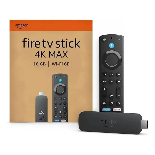 Amazon Firetvstick 4k Max 16gb Wifi 6e Alexa Controle Por Voz Cor Preto De Voz
