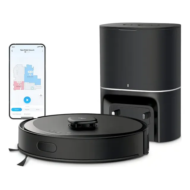 Aspirador De Pó Robô Tapo Rv30 Max Plus Tp-link Ultra 5300pa Cor Preto 220v
