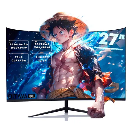 Monitor Gamer Curvo Oi Vida 27" Full HD 100Hz 1ms HDMI VGA Preto
