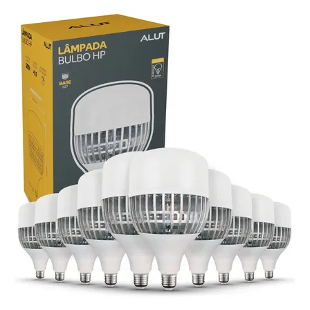 Kit 10 Lampadas Led Bulbo Hp 80w 6500k Branco Frio 110v/220v Bivolt E27 Cod: ALUT000102-10 Alut By Avant