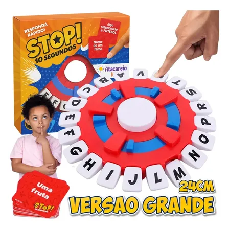 Jogo Stop Caça Palavras Tapple Responda Rápido 10 segundos Português Atacarejo Kids + Livro