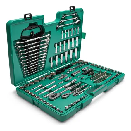 Kit Jogo Maleta De Ferramentas 150 Peças Sata St09510l Verde