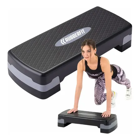 Step Academia Profissional Ginástica Altura Ajustável Cinza-escuro