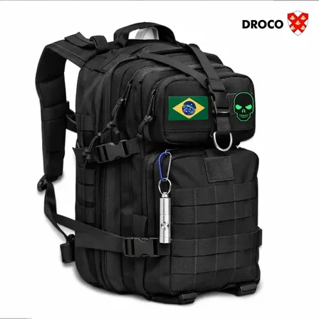 Mochila Tatica 50l Grande Militar Impermeavel Reforçada Resistente Viagem Cor Preto Liso