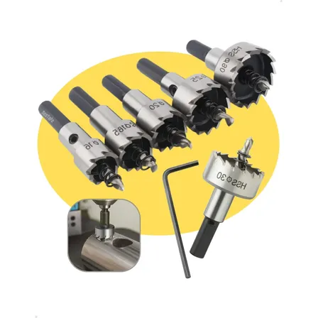 Jogo Com 5 Serra Copo Metal Escovado Kit 16 18.5 20 25 30mm Broca Para Furadeira Furar Ferro Madeira Aço Alumínio Plástico Pvc Inox Metais Sestafe
