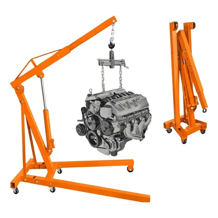 Guincho Hidráulico 1 Ton Dobrável Girafa com Prolongador Rodas de Ferro 1 Tonelada 1000kg King Note Laranja