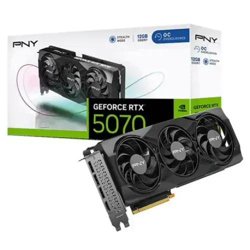 Placa De Vídeo Pny Nvidia Geforce Rtx 5070 Oc, 12gb, Gddr7, Dlss, Ray Tracing, Vcg507012tfxpb1-o