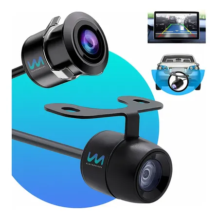 Camera De Ré Hd Automotiva Traseira Frontal Veicular Borboleta 2 Em 1 À Prova D'água Estacionamento Visão Noturna Instalação Fácil 12V WMix Eletrônicos
