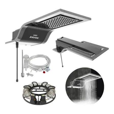 Ducha Eletrônica Chrome Intense Banho Intenso E Quente Fame Cor Black Cromado Potência 7.8 Kw 220v