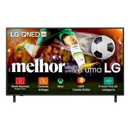 Smart TV LG QNED AI 4K QNED82 86 polegadas 2025 Cores Dinâmicas QNED Processador α7 AI Ger 8