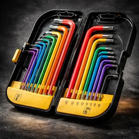 Kit Chave Allen Torx 18 Pcs Ext Longa Crv Colorida Titanium