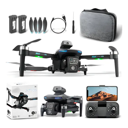 Drone Profissional Xt606 Dual Cam 720p 2 Baterias Brushless Preto