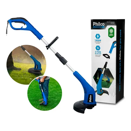 Aparador Cortador De Grama Bipartido Saida De Fio Dupla 1800w Pag-1800 Philco 127v Azul