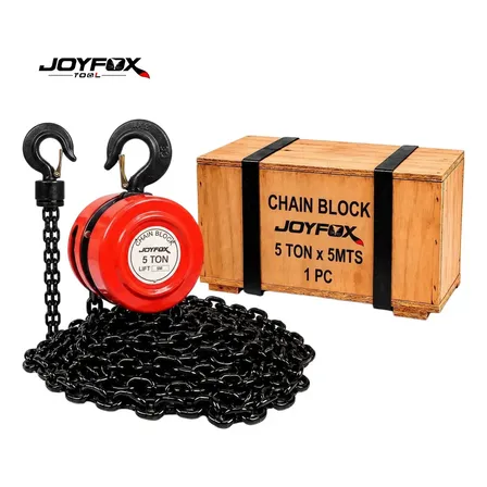Talha Manual 5 Toneladas 5000 Kg Com Corrente 5 Metros Elevação Vermelho Joyfox