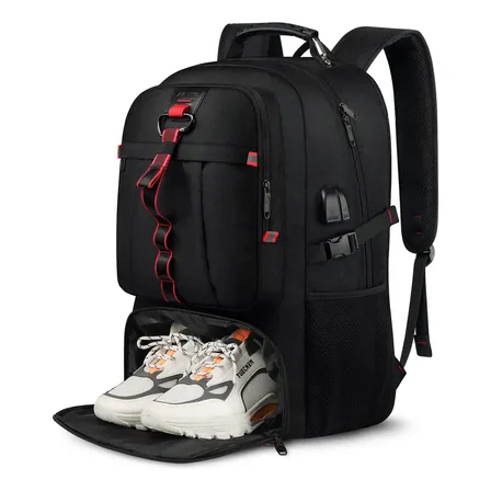 Mochila Viagem 80L Esportiva Academia Impermeável Para Homem De Grande Capacidade Com Compartimentos Para Sapatos, Mochila Para Notebook De 17' Polegadas ', Avanteco Z100 Color Preto