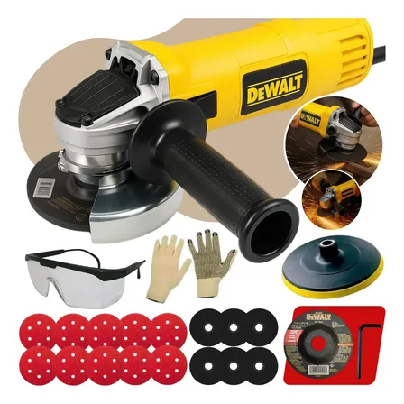 Kit Esmerilhadeira Lixadeira Angular Dewalt Disco Inox 800w Cor Amarelo Frequência 50 Hz/60 Hz