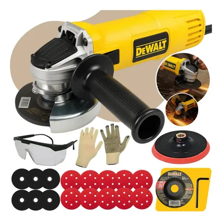 Kit Esmerilhadeira Lixadeira Angular Dewalt Disco Inox 800w 110v Amarelo 127v 50 Hz / 60 Hz