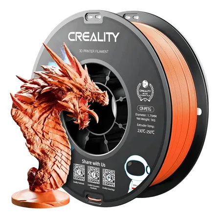 Filamento 3D Creality Petg 1.75mm 1kg +/- 0.02mm Orange Laranja Importado