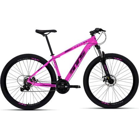 Bicicleta Aro 29 Gts Dexter 24 Marchas Freio A Disco Cor Rosa Com Preto Tamanho Do Quadro 19