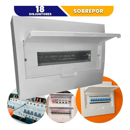 Quadro Energia Caixa Residencial 18 Polos Sobrepor Pvc