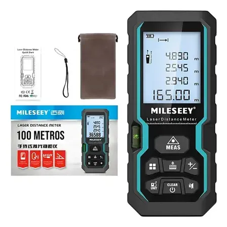 Trena Laser Digital Profissional Mileseey S6 100m Alta Precisão Medidor De Distância A Pilhas Portátil Gafer Para Obras, Engenharia E Construção