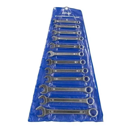 Kit de Chave Combinada Eda Boca Estrela 6 a 22mm 12 Peças Aço Cromado