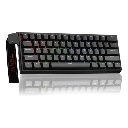 Teclado Mecânico Magnético Aula Win60 He 60% Rgb Para Jogos Preto Inglês Us