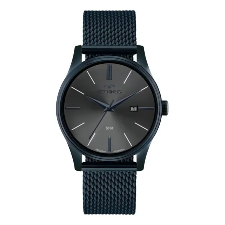 Relógio Technos Masculino Steel Azul - 2115ubn/1f Bisel Grafite