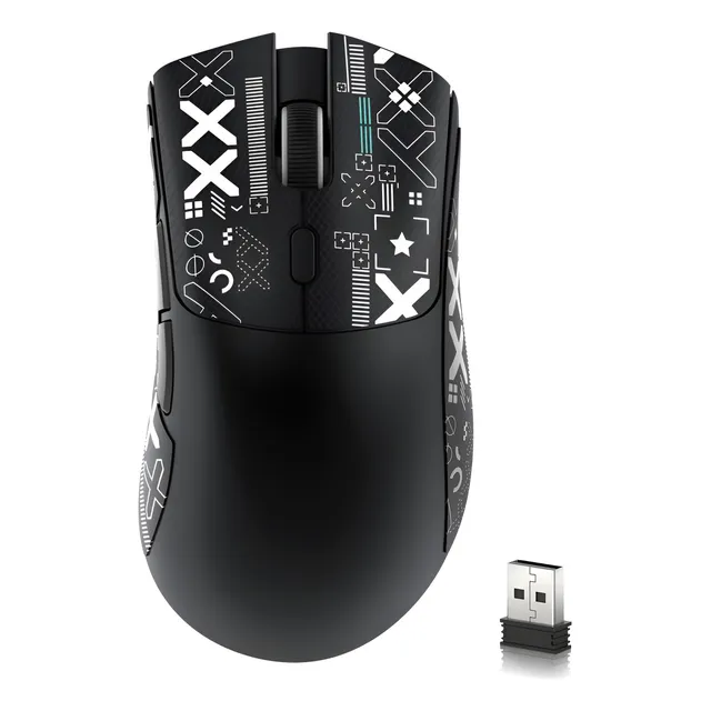 Attack Shark Mouse Para Jogos Sem Fio R1,conexão De Três Mod Cor Adesivo Preto E Antiderrapante
