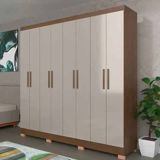 Guarda-roupa Bartira Porto Com 8 Portas 219,2 De Largura Cor Avel?/Cappuccino