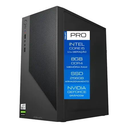 Computador Bluepc Pro - Intel Core I5 11400f (11ª Geração), 8gb Ddr4, Ssd 256gb, Gráficos Geforce, Fonte 500w, Windows 11 Pro - Cdbp-pro106 256 Gb 8 Gb Chipset Intel H510