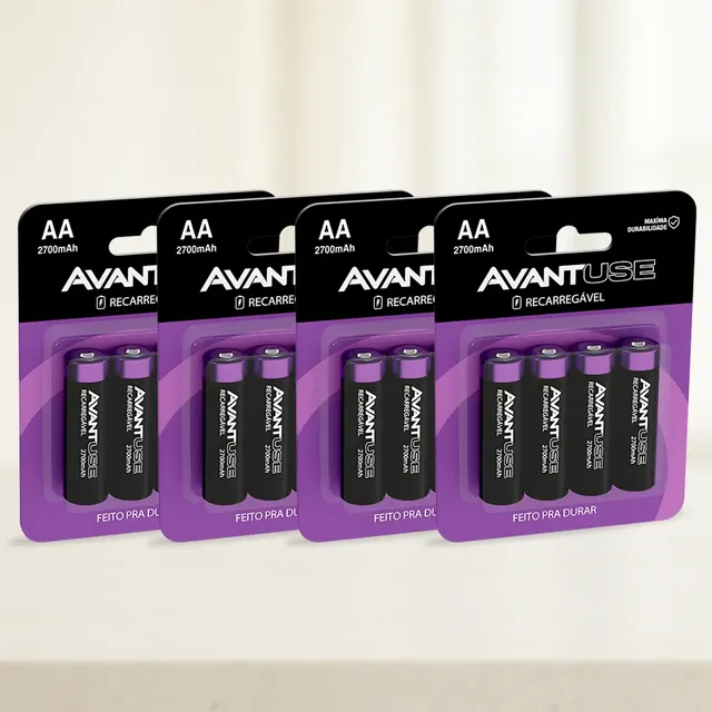 Kit 16 Pilhas Recarregável Comum Aa 2700mah Avant Use