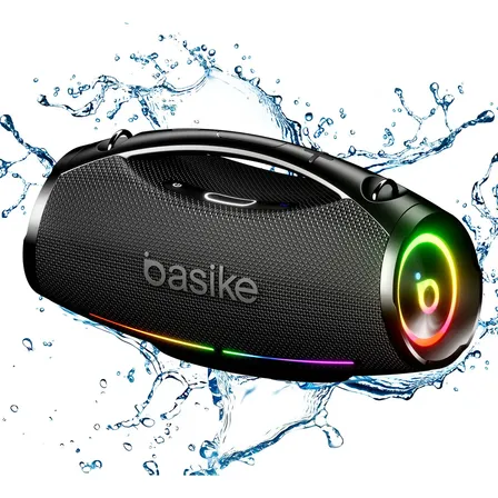 200w Caixa De Som Bluetooth Portátil 30000mah Boombox Ipx6 Basike Caixa Som Estéreo Bass Boost, Alta Hifi ,ajuste Graves / Agudos Com Rgb Luzes Led, Som Para Festa Cor Preto 127/220v