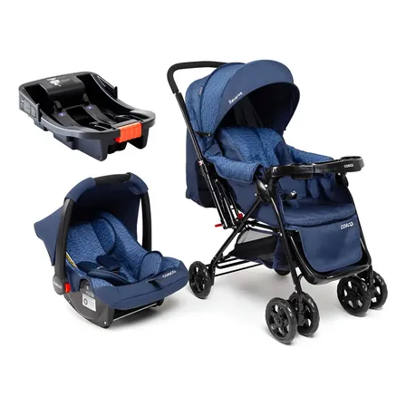 Travel System Cosco Kids, Reverse Trio, Azul Rajado Azul-marinho Preto