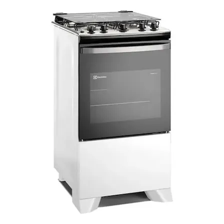 Fogão 4 Bocas Electrolux Efficient Branco Mesa Inox, Perfectcook E Vaporbake® (fe4iw) Bivolt 127/220v