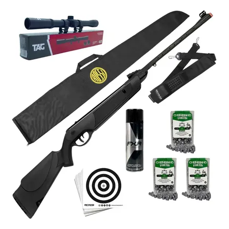 Carabina Dione Sport Mh 5.5 Mola Rossi Luneta + 300 Chumbos Preto 5.5 Mm