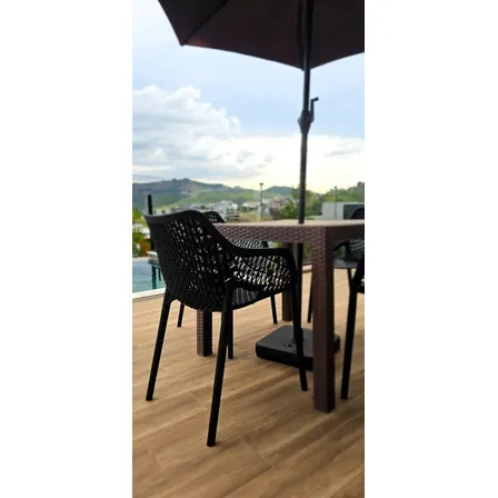 Poltrona Suits Com Braço Preta - Kit Com 4 Preto