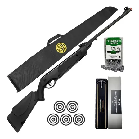 Carabina Pressão Dione Sport Mh 5,5mm Rossi Mola + Chumbinho Preto 5.5 Mm
