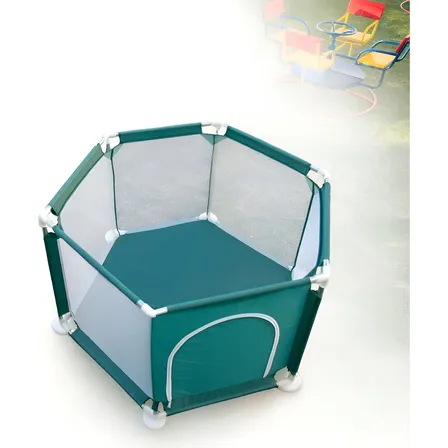 Cercadinho Infantil Hexagonal Desmontável Para Bebês Chiqueirinho Cor Verde Eloria