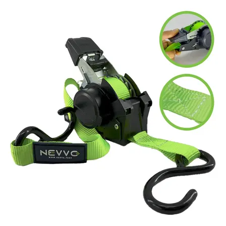 Cinta Para Carga Catraca Automatica 680kg 3,6m X 25mm Nevvo Verde