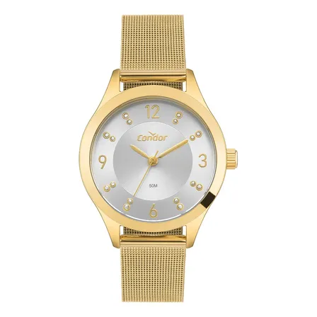 Relógio Condor Feminino Dia A Dia Co2035nqt/4k Dourado Prata