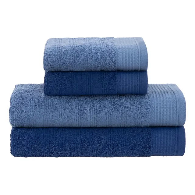 Jogo De Toalhas Buddemeyer Brisa Banho 4 Cor Azul/azul Liso
