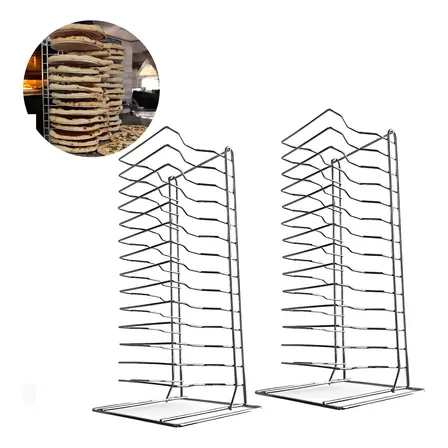 Kit 2 Expositor Estante Organizador Forma Pizza Rack 14 Tela Cromado