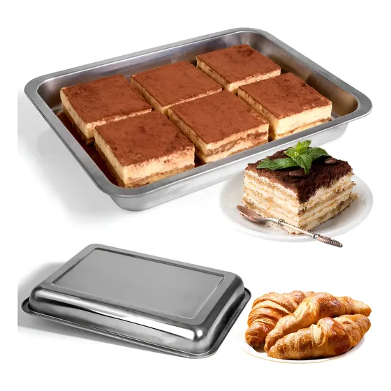 Assadeira Primeware Retangular em Aço Inox para Forno, 32x22 cm
