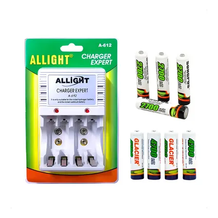 Allight Sellerex Kit 8 Pilhas Recarregáveis Aa/aaa + Carregador Rápido A-612 Bivolt 127/220v