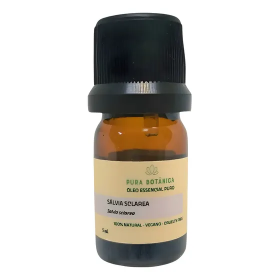 Óleo Essencial Puro Sálvia Sclarea 5ml Pura Botânica Aromaterapia Difusor