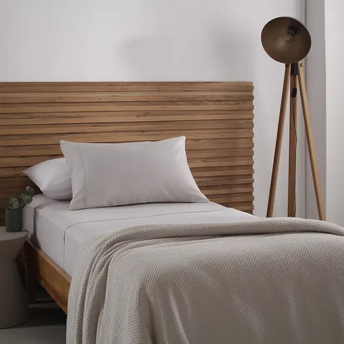 Jogo De Cama Solteiro Buddemeyer Cotton Essential Cor Bege-002