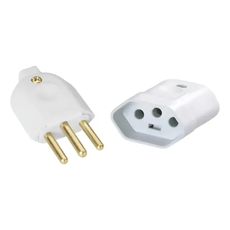 Plug Tomada Macho E Femea Pino 2p+t 20a - Branco