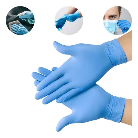 Luva Nitrílica Azul Tamanho G Caixa Com 100 Descartáveis Antiderrapante